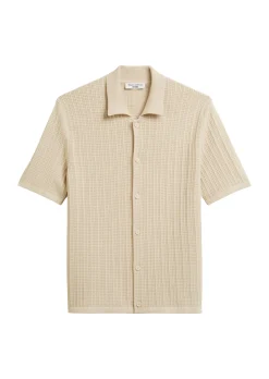 DfC Strick-Polohemd regular mit durchgehender Knopfleiste