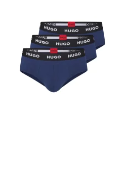 DREIER-PACK SLIPS AUS STRETCH-BAUMWOLLE MIT LOGO AM BUND HIPBRIEF TRIPLETPACK
