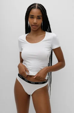 DREIER-PACK TANGAS AUS STRETCH-BAUMWOLLE MIT LOGO AM BUND TRIPLET THONG STRIPE
