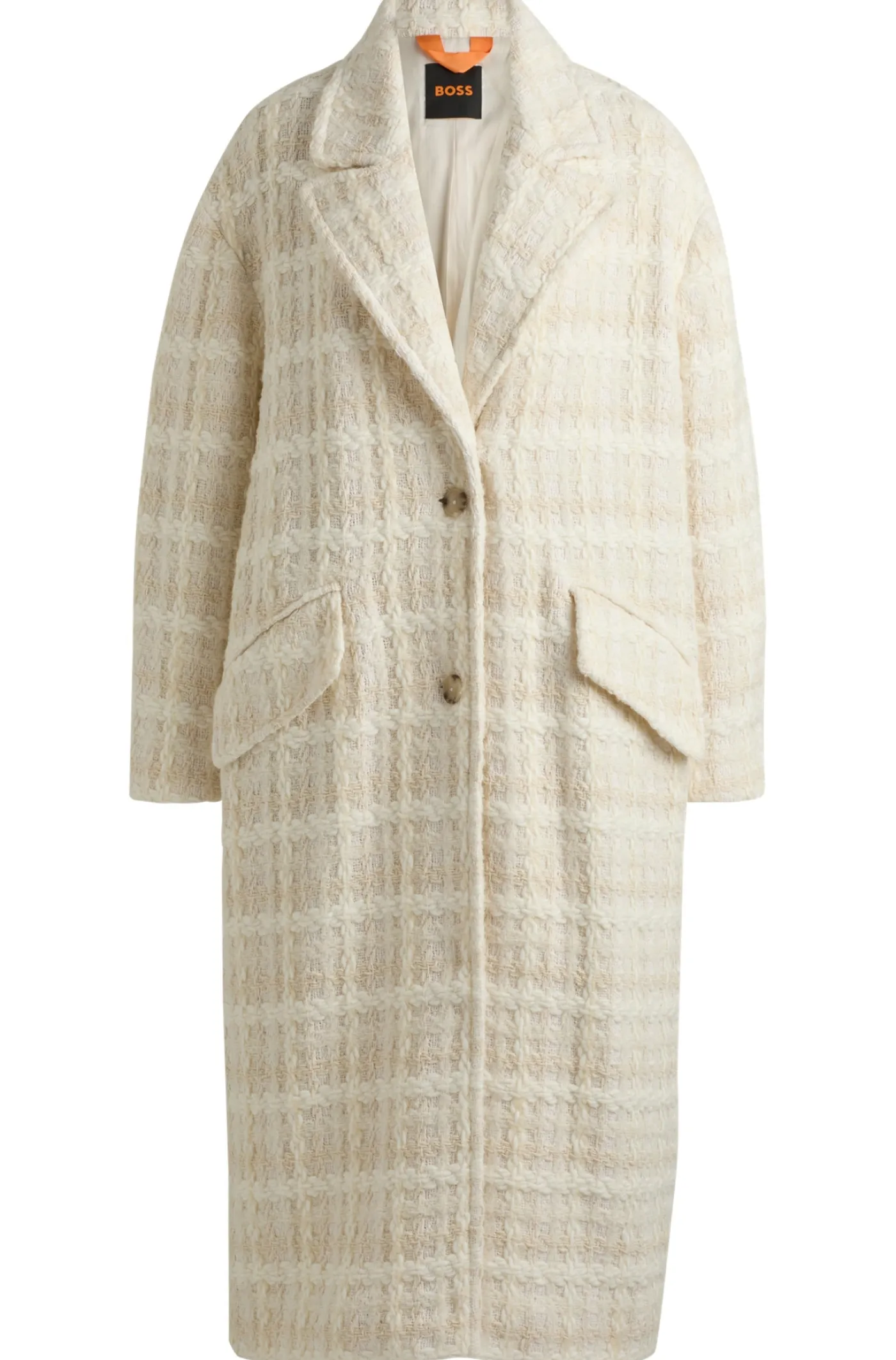 Einreihiger Relaxed-Fit Mantel aus Tweed