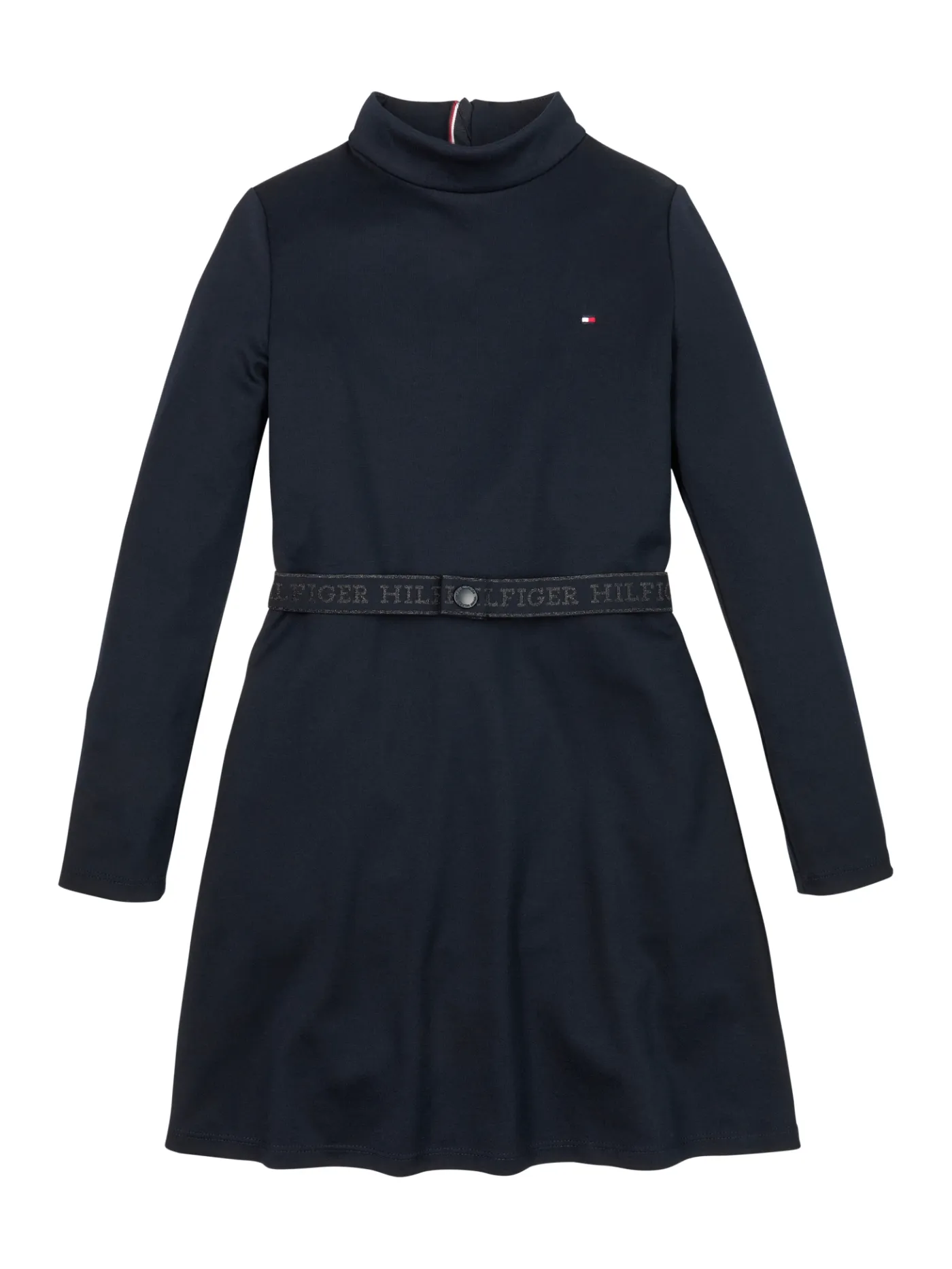 Extra Slim Fit Langarm Kleid mit Gürtel