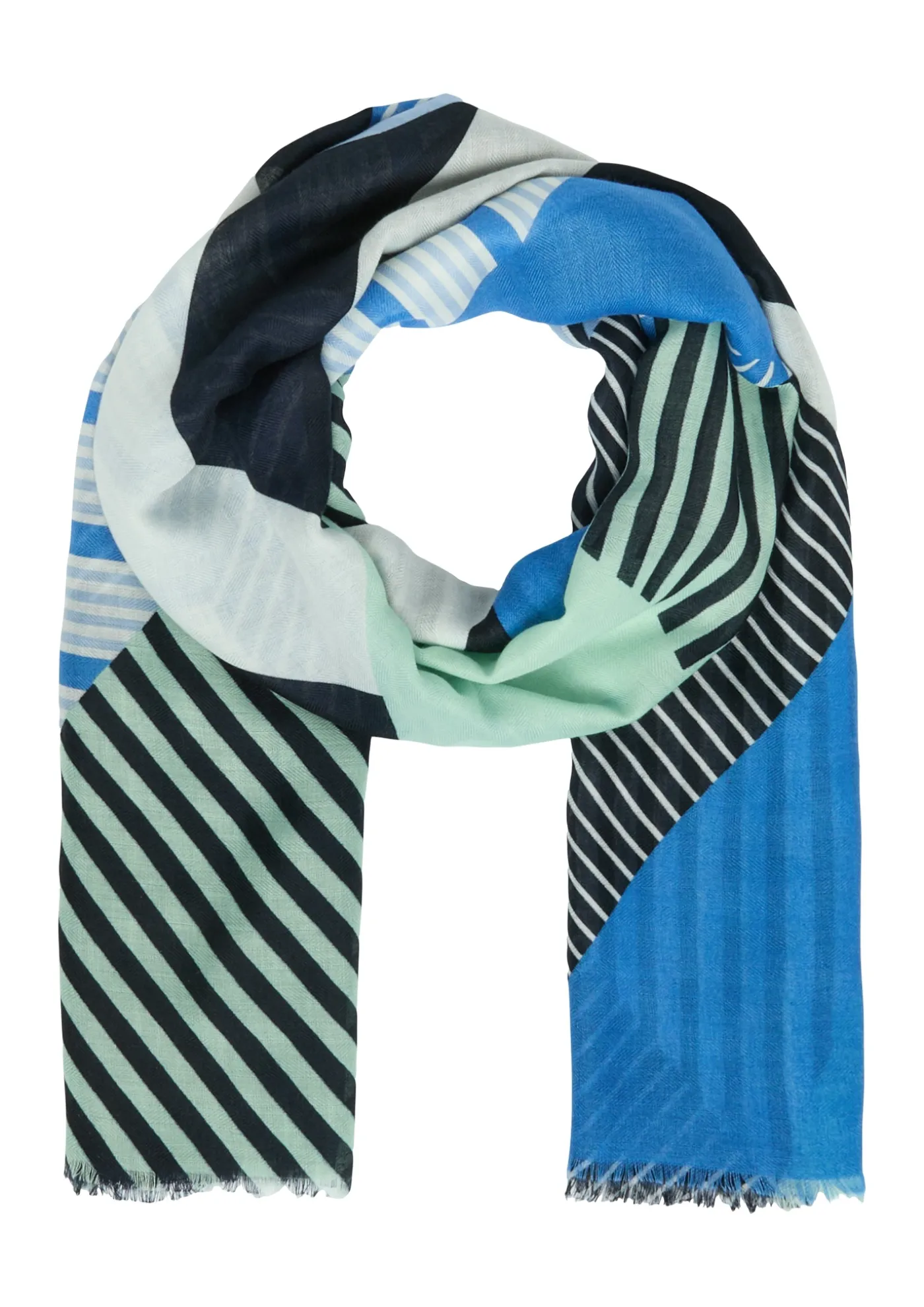 Feines Tuch aus recyceltem Polyester mit modischem Artwork-Print