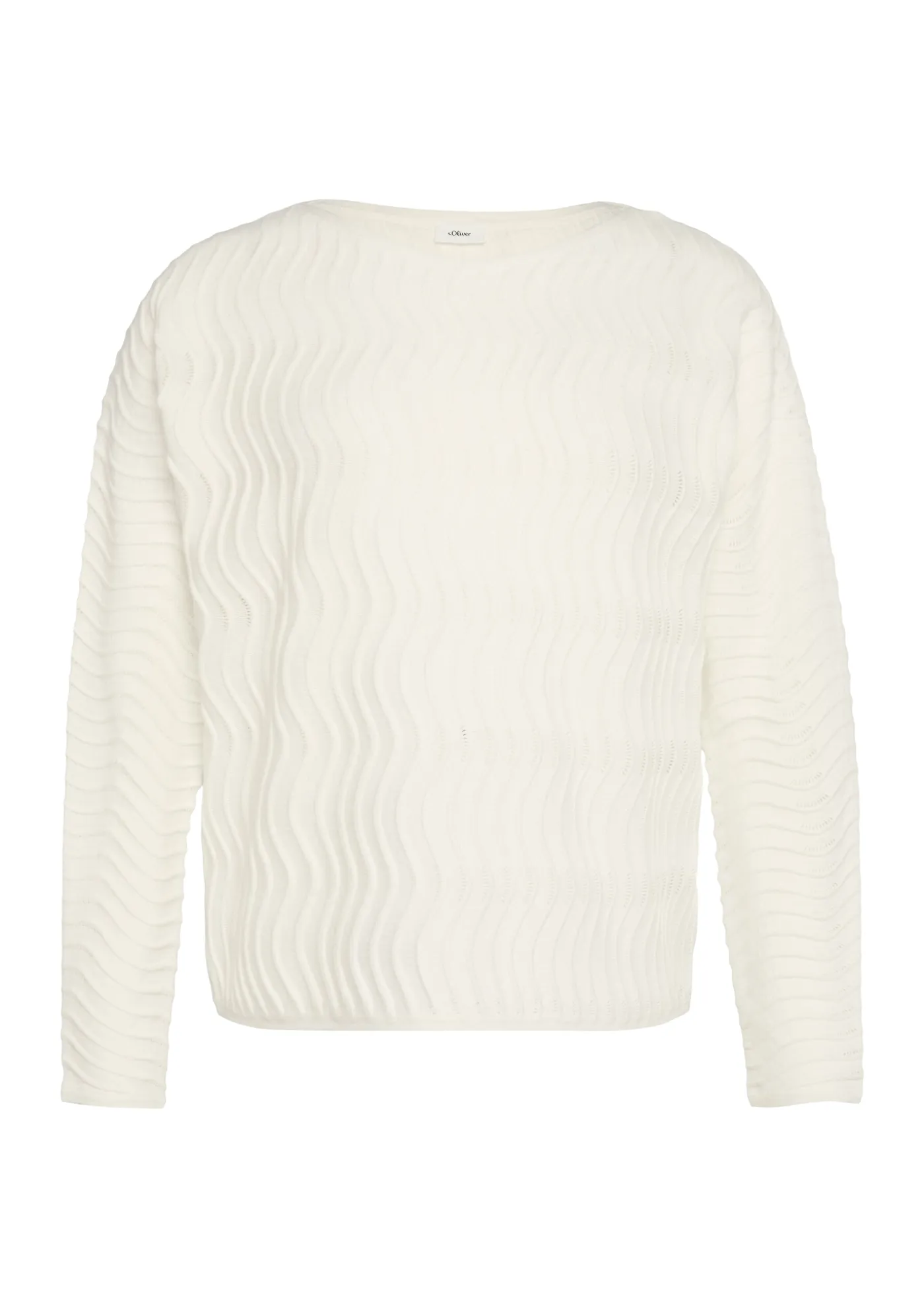 Feinstrickpullover mit Wellenstruktur