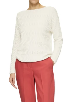 Feinstrickpullover mit Wellenstruktur