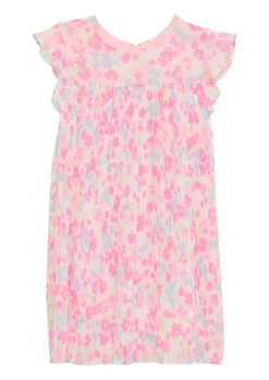 Festliches Plisseekleid in A-Shape mit Volantärmeln