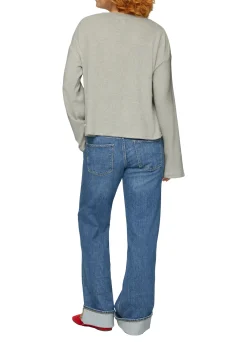 Flauschiges Rippshirt in melierter Optik