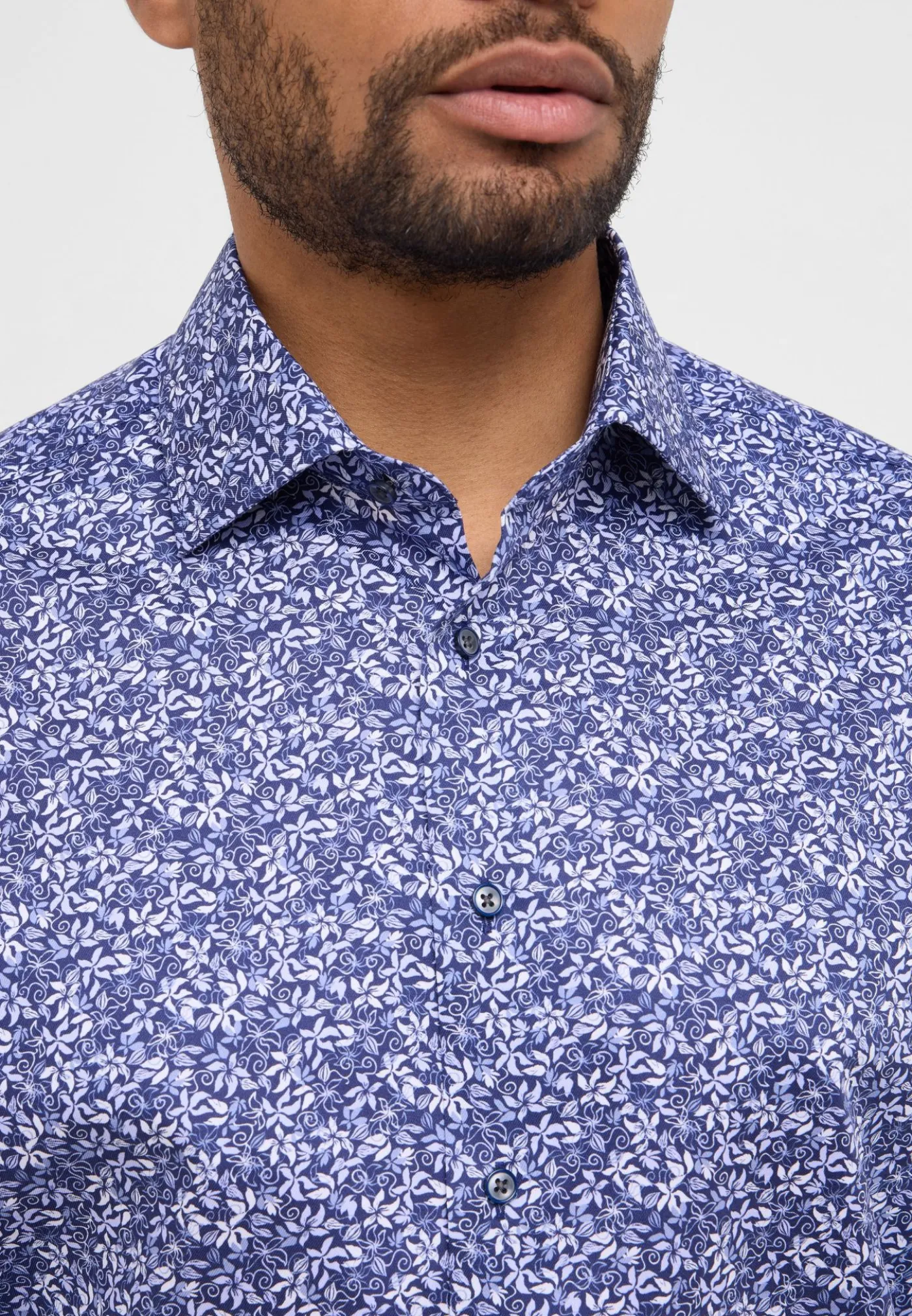 Florales Allover-Print Langarmhemd