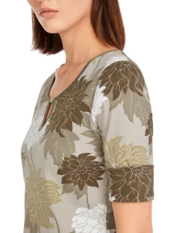 Florales Rippen-T-Shirt