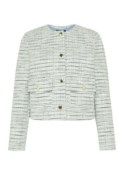 Gefütterte Bouclé-Jacke mit Zierknöpfen
