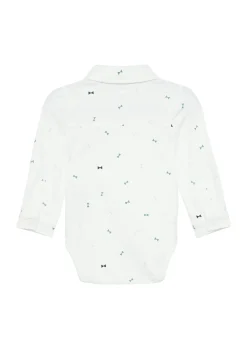 Gemusterter Shirtbody mit abnehmbarer Fliege