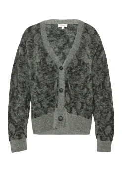 Gemusterter Cardigan mit Glitzergarn