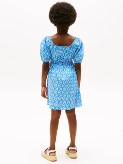 Gesmoktes Kleid mit Blumen-Print