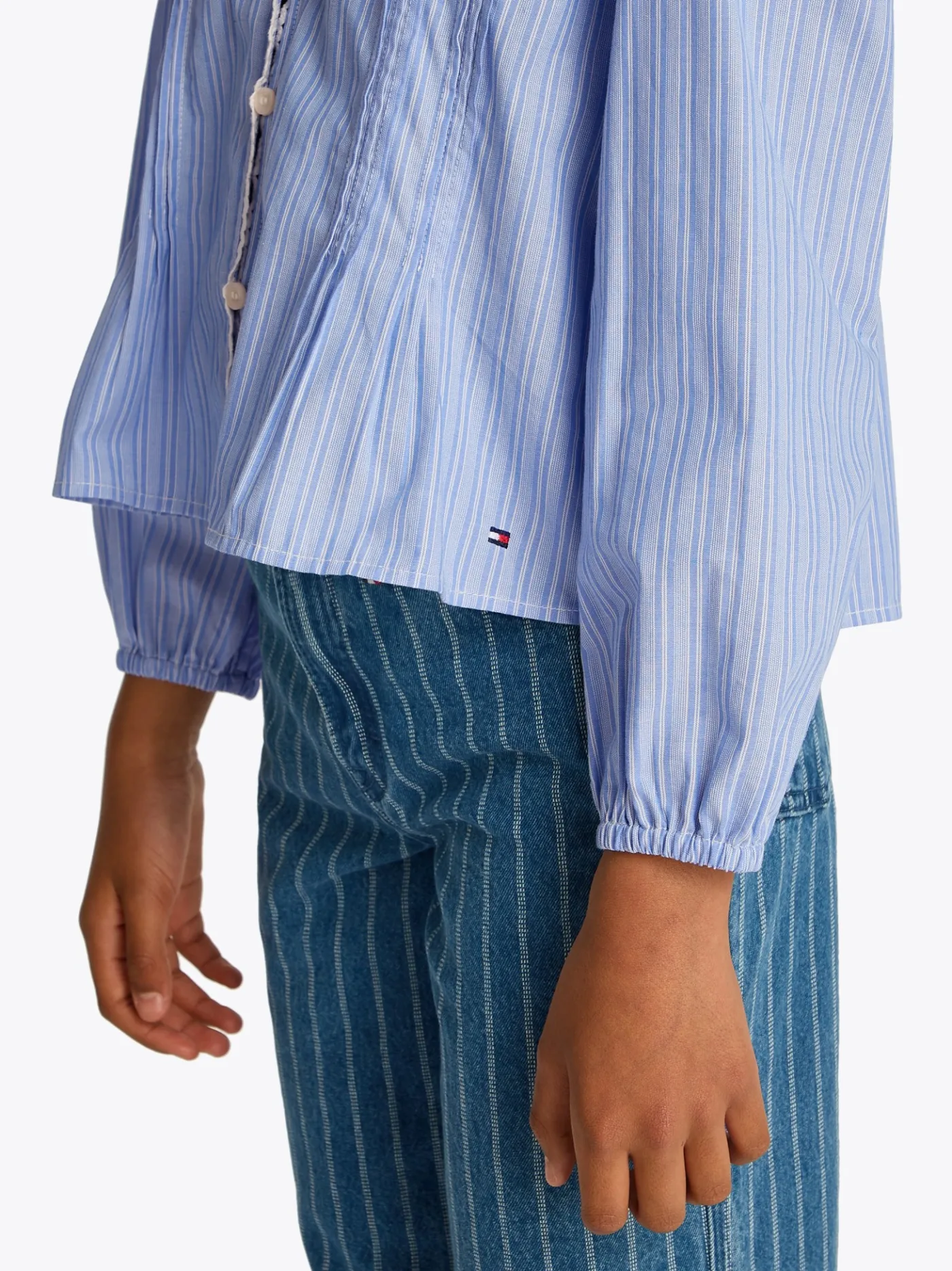 Gestreifte Bluse mit Falten