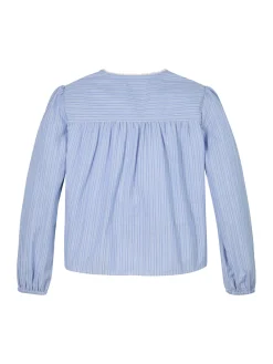 Gestreifte Bluse mit Falten