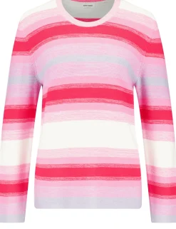 Gestreifter Strickpullover mit Wollanteil