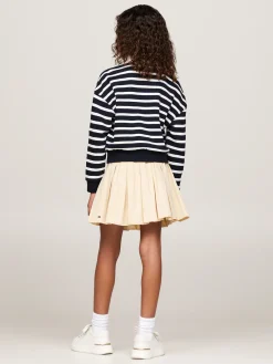 Gestreiftes Relaxed Fit Polo Sweatshirt