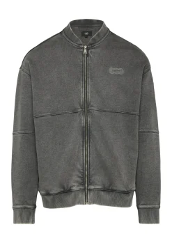 Gewaschene Sweatshirtjacke im Bomber-Style