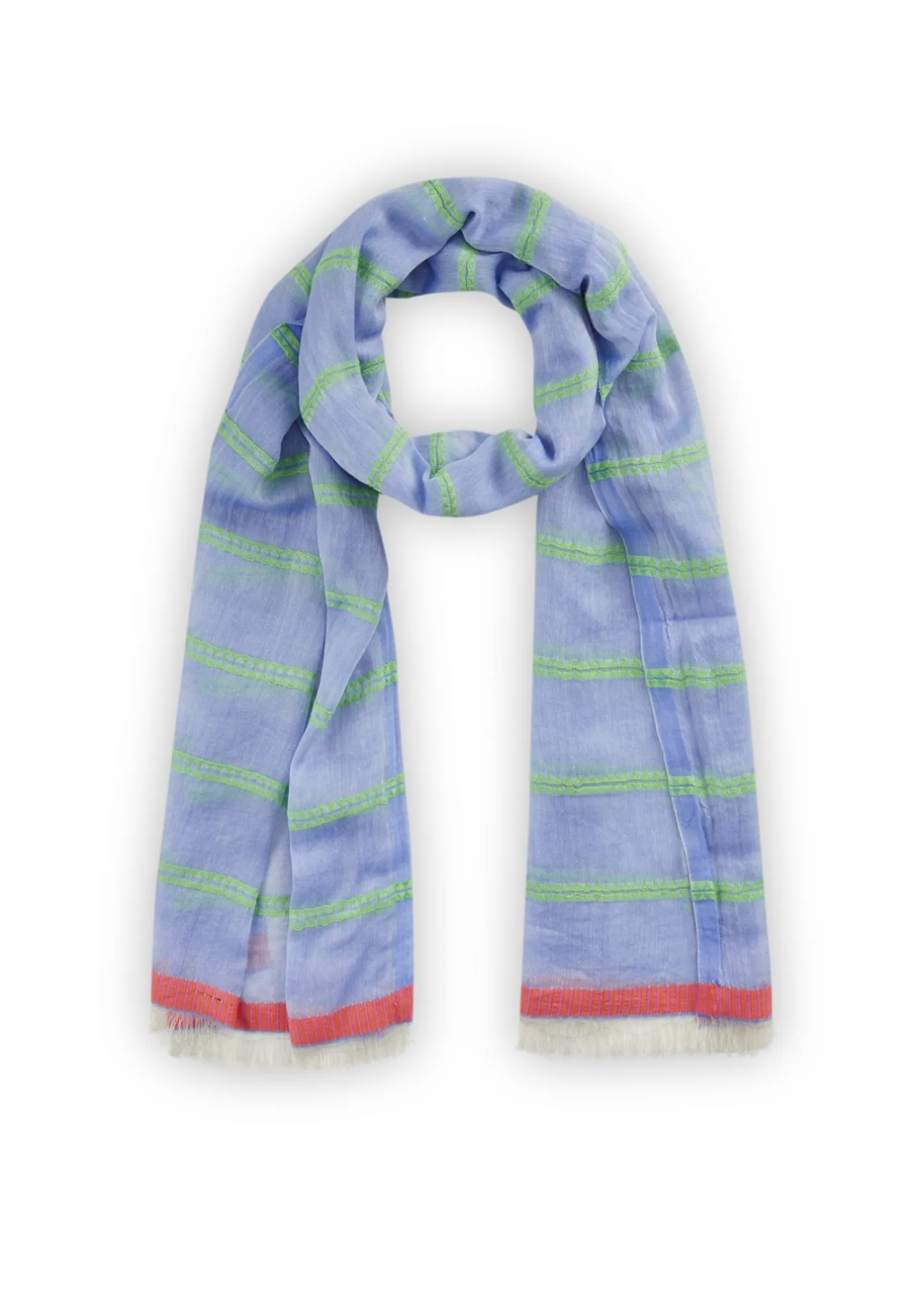 gewebter Schal mit Streifenmuster aus weicher Baumwolle