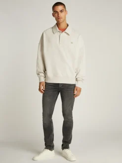 Gewebtes Label Relaxed Rugby Sweater
