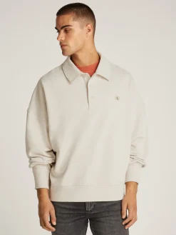 Gewebtes Label Relaxed Rugby Sweater