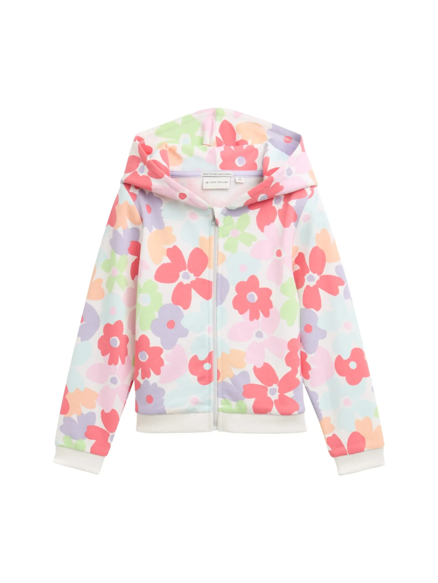 Hoodie Sweatjacke mit Blumenmuster