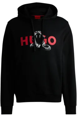 Hoodie aus Baumwoll-Terry mit Grafik-Prints von Tieren