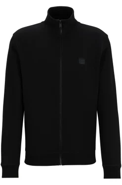 Jacke aus Baumwoll-Terry mit Reißverschluss und Logo-Aufnäher