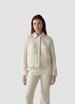 Jacke mit aufgesetzten Taschen und Hemdkragen