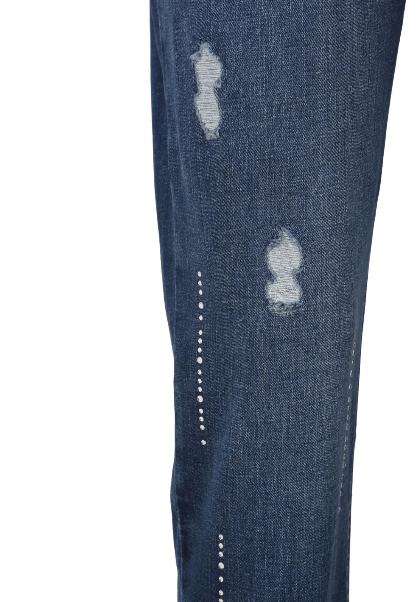 Jeans Hose mit Vintage-Löchern und Strass-Steinchen