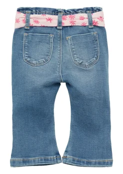 Jeans mit Flared Leg und elastischem Paperbag-Bund