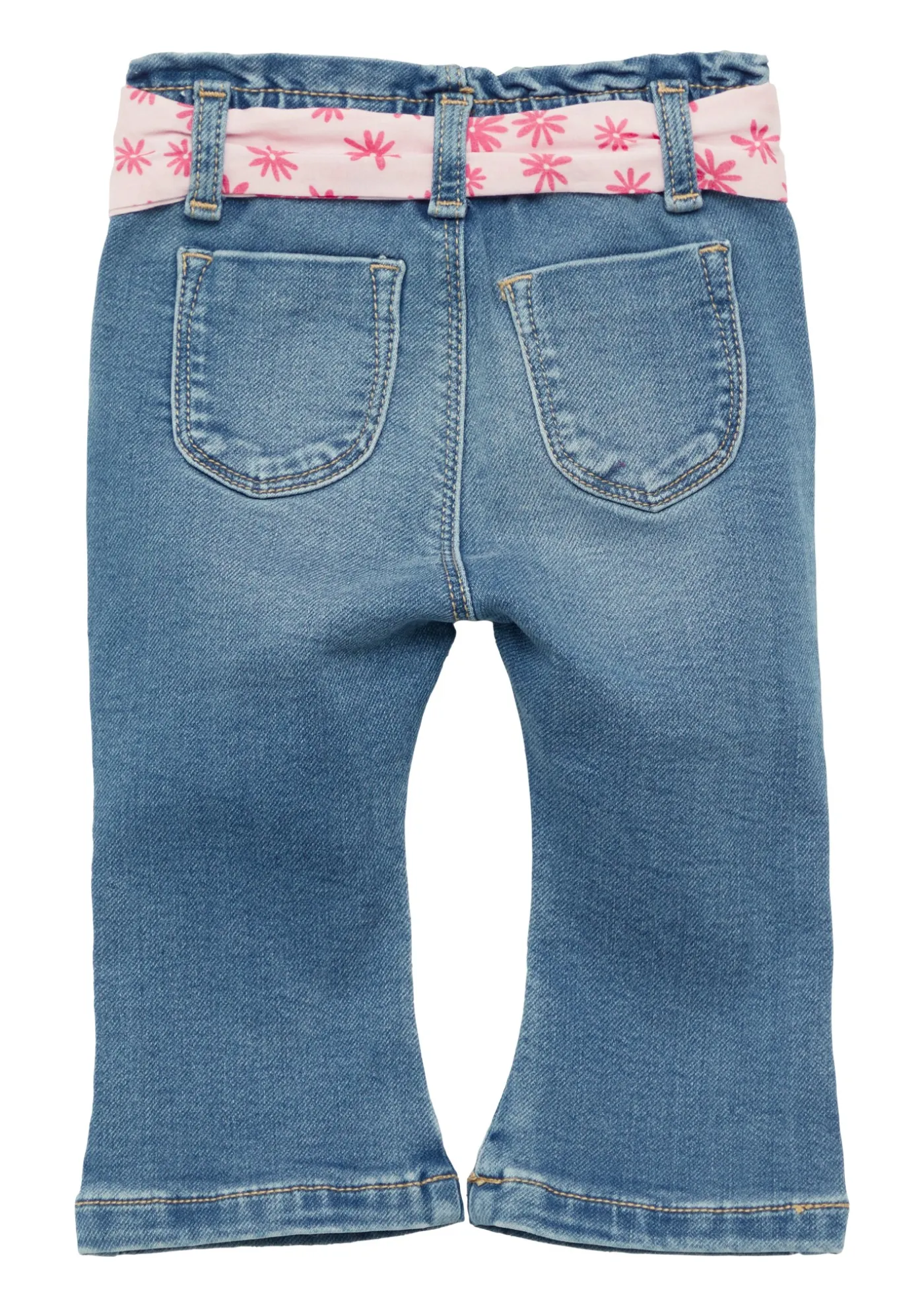 Jeans mit Flared Leg und elastischem Paperbag-Bund