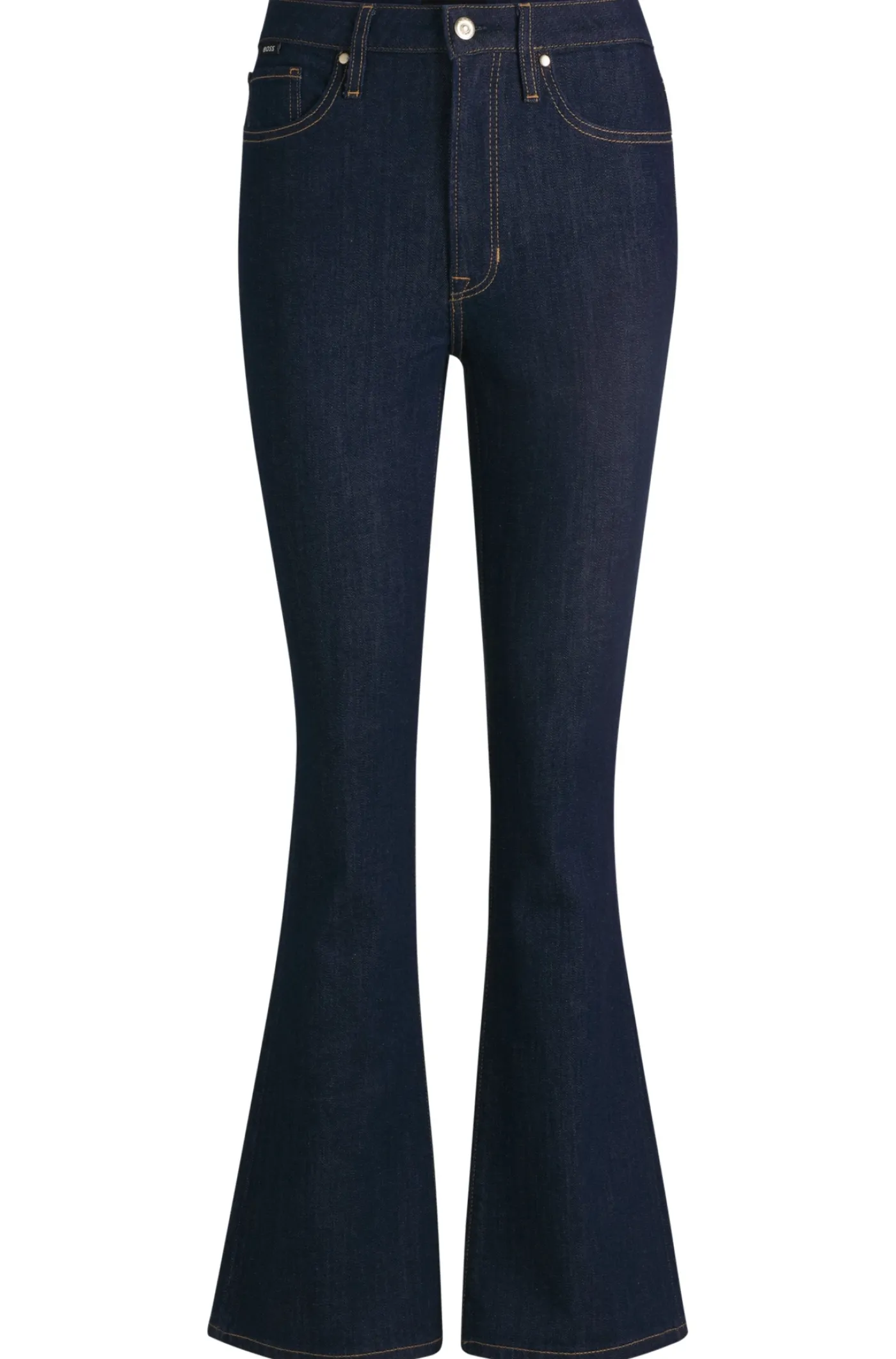 Jeans aus blauem Stretch-Denim mit Logo-Details