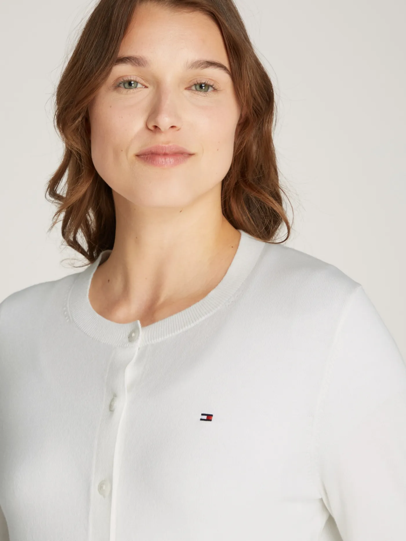 Jersey-Cardigan mit Rundhalsausschnitt