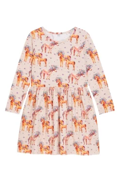 Jerseykleid mit Einhorn Alloverdruck
