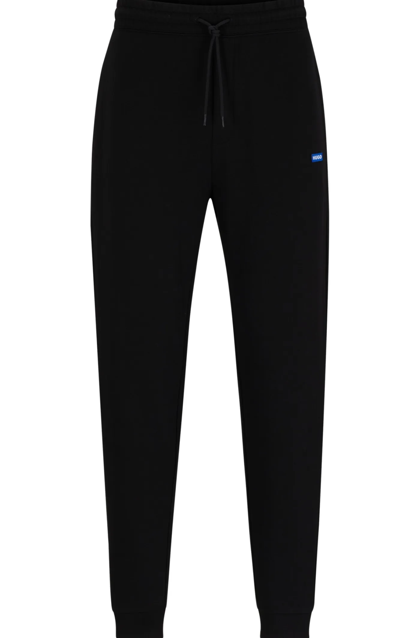 Jogginghose aus Baumwoll-Terry mit blauem Logo-Aufnäher