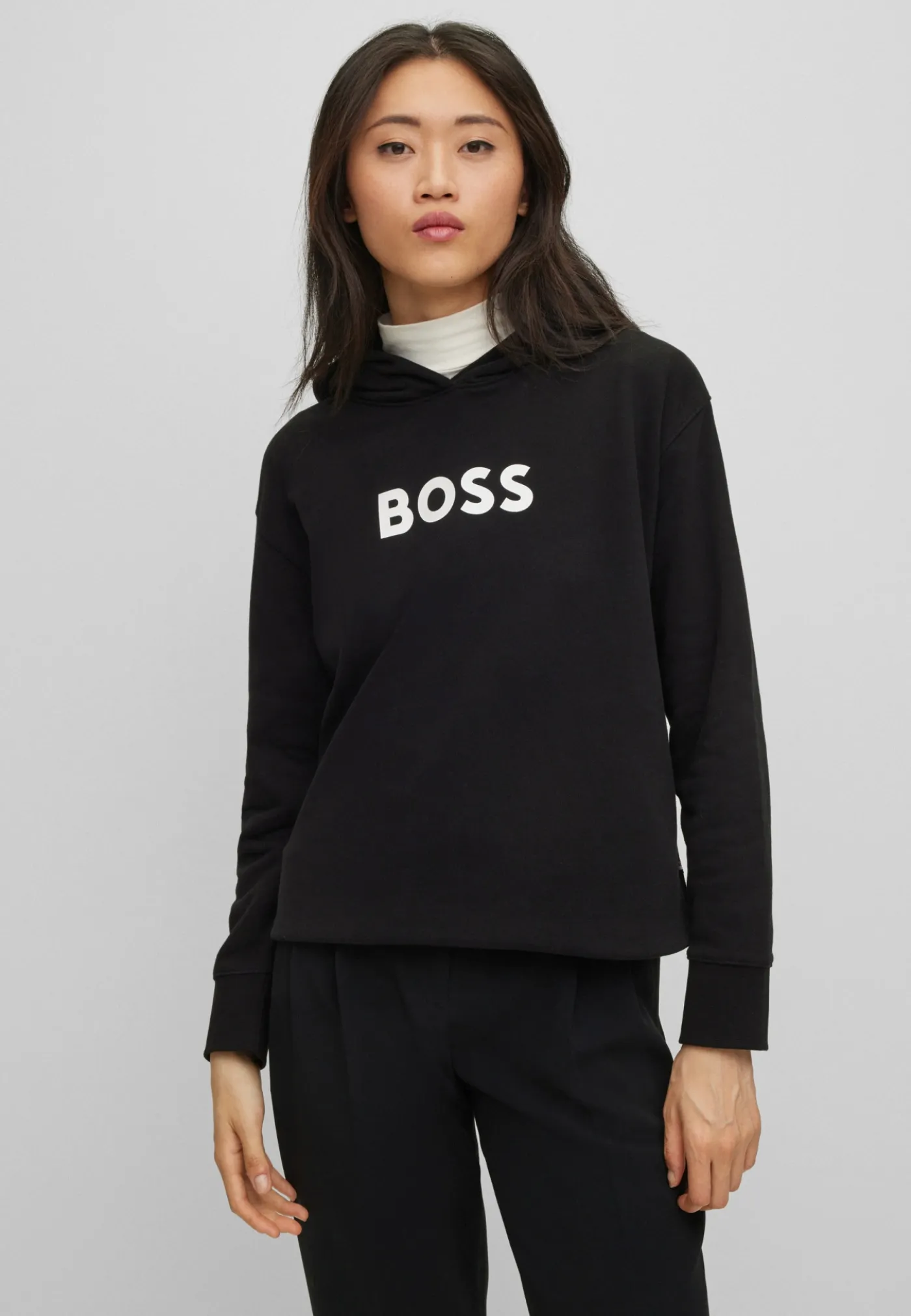 KAPUZEN-SWEATSHIRT Edelight AUS BAUMWOLLE-TERRY MIT KONTRASTIERENDEM LOGO