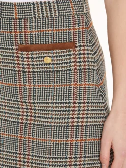 Karierter Tweed-Minirock mit Wolle