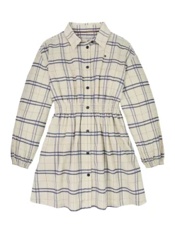 Kariertes Cord-Hemdkleid