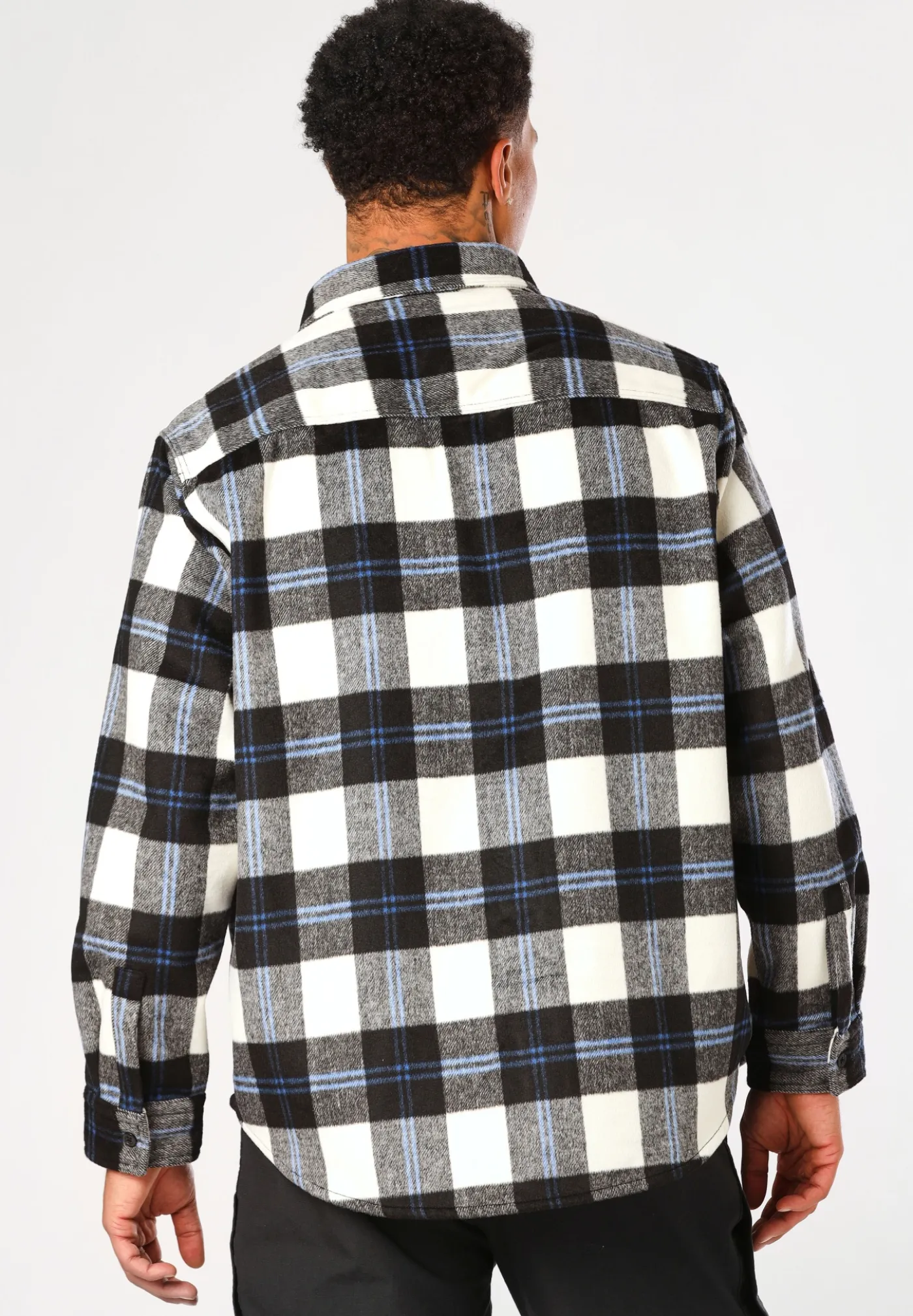 Kariertes Oversize-Fit Hemd aus gebürstetem Gewebe
