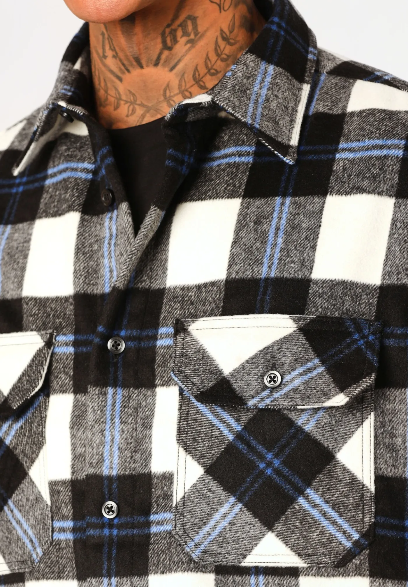 Kariertes Oversize-Fit Hemd aus gebürstetem Gewebe