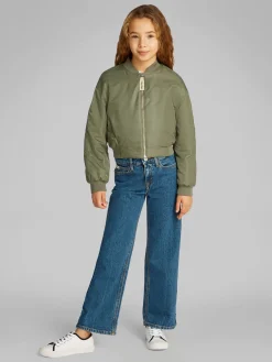 Kastige Satin-Bomberjacke