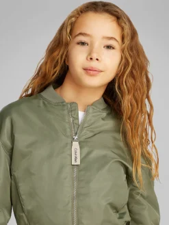 Kastige Satin-Bomberjacke