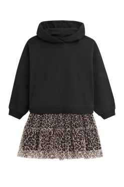 Kleid mit Kapuzensweatoberteil und Leo Tüllrock