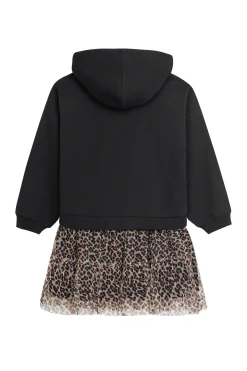 Kleid mit Kapuzensweatoberteil und Leo Tüllrock