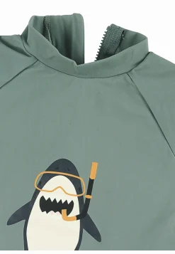 Kurzarm-Schwimmshirt Hai
