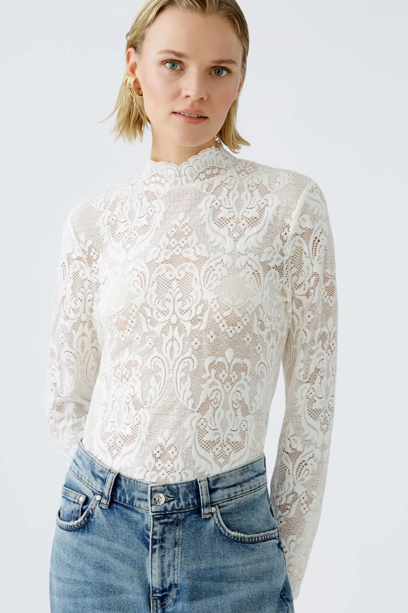 Langarmshirt halbtransparent