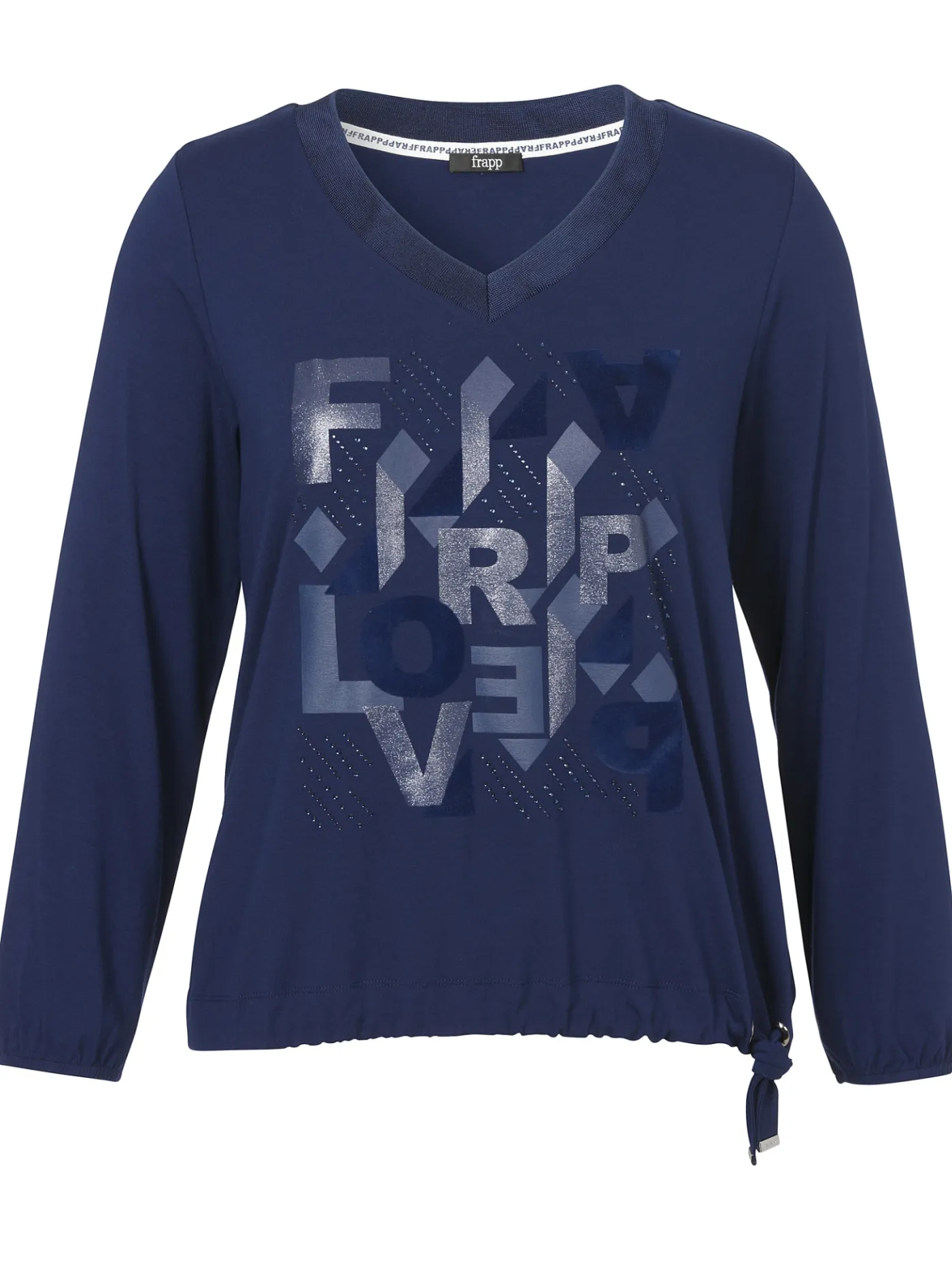 Langarm-Shirt mit Geschmücktem Front-Motiv