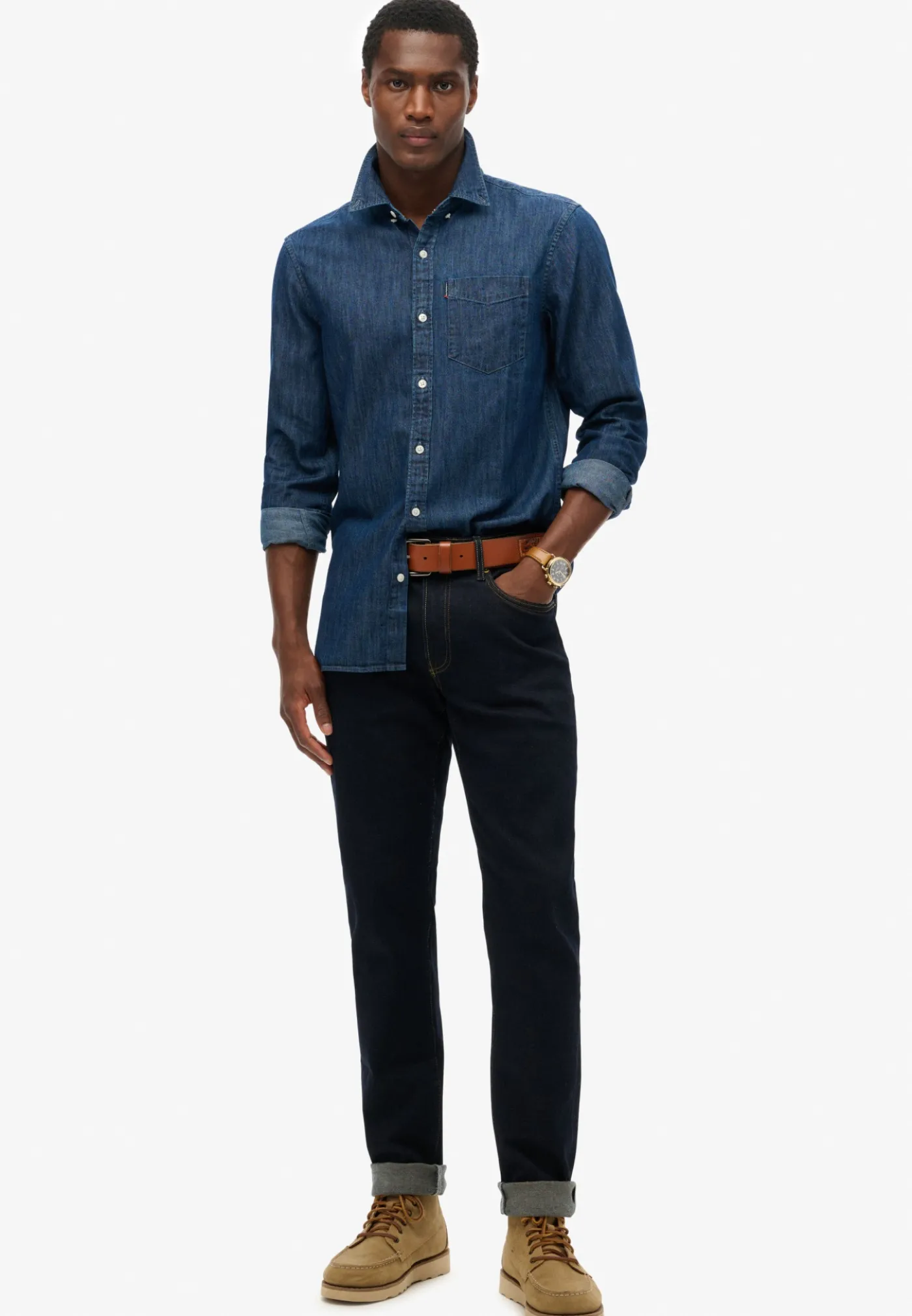 Langärmeliges Essential Jeanshemd