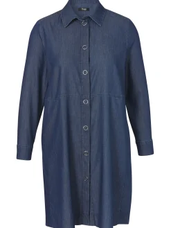 Leichtes Blusenkleid aus softer Baumwolle im Jeans-Look