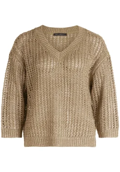 Lochstrick-Pullover